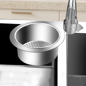 Latest Popular Design Modern Multi-Functional Remote Control Kitchen <b>Sink</b> Drain Basket Vegetable Fruit <b>Storage</b> Filter White - Product Image 2