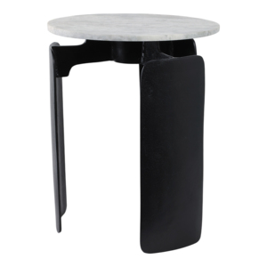 Mesa Auxiliar Pequeña con Tapa de Mármol y Base de Tres Patas para Decoración del Hogar y Sala de Estar - Product Image 2