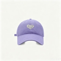 Gorra de béisbol de algodón con letras de París bordadas en forma de corazón, suave, lavable, ajustable, moderna, para viaje.
