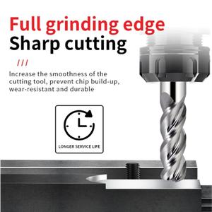 Fraise à rayon circulaire 55HRC en alliage tungstène-cobalt à 3 cannelures, 150 mm, pour aluminium, bois, MDF, avec tête NC, bord de coupe 10 mm, OEM - Product Image 3