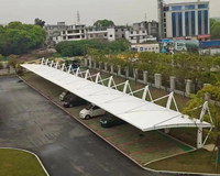 Auvent de voiture en toile PVDF imperméable, structure en aluminium sur mesure, abri pare-soleil pour voiture, bus, stationnement extérieur
