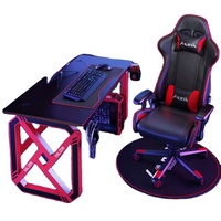 En Çok Satan RGB LED Işıklı Metal + Ahşap Yapılı PC/Laptop Oyun Masası/İş İstasyonu