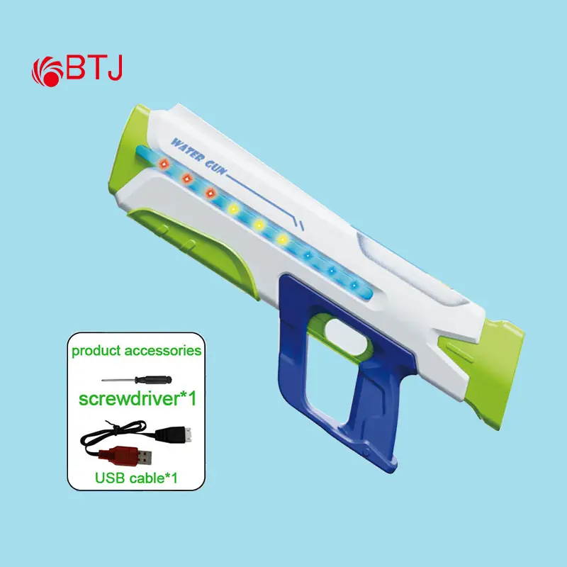 BTJ Brinquedo de combate aquático ao ar livre, pistola automática recarregável de água para crianças, pistola elétrica forte de água 2024 L1