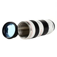 2025 nueva llegada Venta caliente Caniam 70-200 lente de cámara en forma de novedad doble pared plástico café bebida taza de viaje