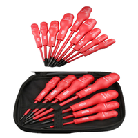 Kit de 9 tournevis isolés magnétiques de haute précision CR-V 1000V pour usage domestique, avec embouts Torx, finition oxyde noir