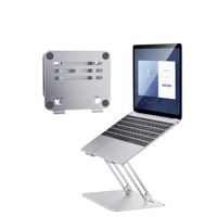 Support pour ordinateur portable de bureau, hauteur réglable, pliable, pour une portabilité facile, en aluminium, compatible avec les tablettes