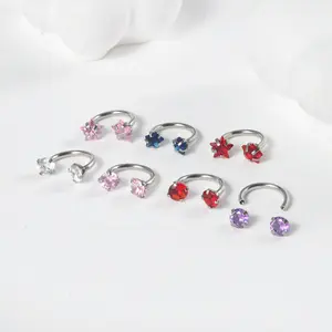 Surgical Steel Earring Internal Piercing Septo Nose Lip Eyebrow Ear Septum Cartilage Helix Captive Hoop Ring Belly Piercing