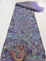 Tissu de robe de mariée en gros de l'usine DS, tissu de robe, tube de perles, broderie, magnifiques paillettes, broderie, dentelle