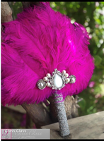 HY grand éventail à main pliant en plumes d'autruche pour femmes Costume Show Tea Party accessoire vacances danse mariée mariage décor