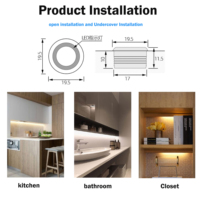 Interrupteur tactile intelligent 12V encastré pour armoire, placard, cave à vin, avec variateur d'intensité intégré, en ABS