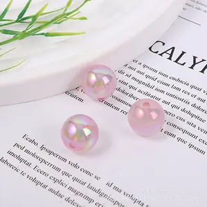 16mm Glow-in-the-dark Jelly Round Beads Plated UV Color Diy Handmade Beaded Candy Bracelet Necklace Loose Beads