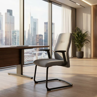 Chaise de bureau exécutive au design moderne avec pieds fixes et accoudoirs 3DPU réglables pour bureau à domicile, immeuble de bureaux – Mobilier confortable