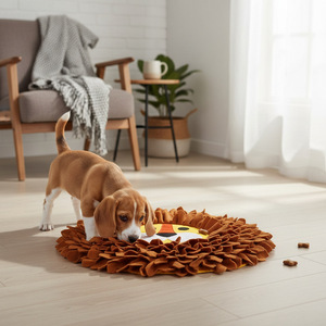 Manta olfativa con cabeza de león, color marrón, suave, para entrenamiento de perros, para aliviar el estrés y estimular la estimulación mental de las mascotas - Product Image 2