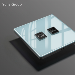 Puerto universal para computadora, adaptador de módulo RJ45, panel de vidrio, toma de interfaz CAT5E, cable Ethernet + toma de pared para TV - Product Image 5