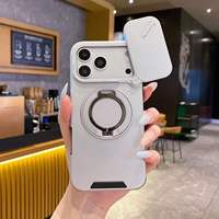 Étui de protection antichoc de luxe pour iPhone 18 17 16 15 14 13 12 11 18 Pro Max avec cache coulissant pour appareil photo et support, coque robuste et résistante