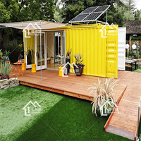 Magasin conteneur extérieur avec café alimenté à l'énergie solaire