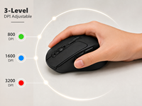 Mouse Nirkabel Dual Mode 2.4G BT Ergonomis Senyap Optik untuk Kantor, Stok Mouse Nirkabel untuk Laptop PC Grosir