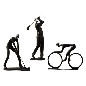 Ensemble de figurines modernes scandinaves abstraites noires pour la maison, le salon, l'entrée, le meuble TV, le meuble à vin, en résine - Product Image 1