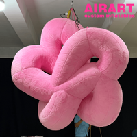 Ballon fleur rose en peluche pour décoration suspendue lors de dîners, fleur gonflable pour accessoires d'événements d'anniversaire