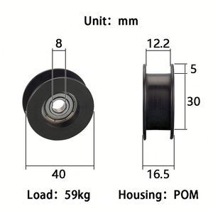 Rueda dentada pintada con ranura en H de 8*40*10mm, 1 ranura, 50mm de diámetro exterior, con rodamiento 608ZZ, guía de correa de aleación, rodillo de plástico, polea de POM para maquinaria OEM - Product Image 3