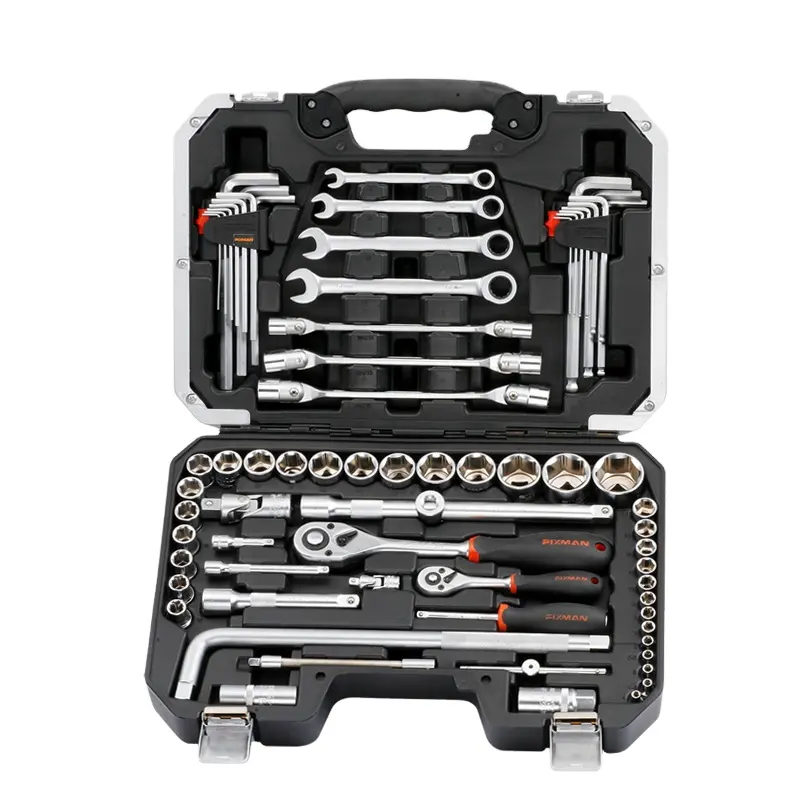 FIXMAN Mechanic 70PCS Chrome Vanadium 1/4" Wrench Ratchet Socket Household Tool Kit Box Set