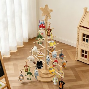 Wooden Christmas <b>Tree</b> Display Rack For Plush Dolls Floor Standing Customizable Storage <b>Stand</b> <b>Tree</b> Shape Bamboo Material - Product Image 4