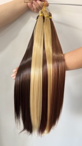 Extensiones de Cabello Sintético para Trenzas, Color <span class=keywords><strong>Rubio</strong></span>, 22 Pulgadas, 150g, Sedoso, para Mujer - Product Image 6