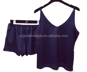 Super suave de <span class=keywords><strong>seda</strong></span> pura de tirantes/corto conjunto de pijamas - Product Image 4