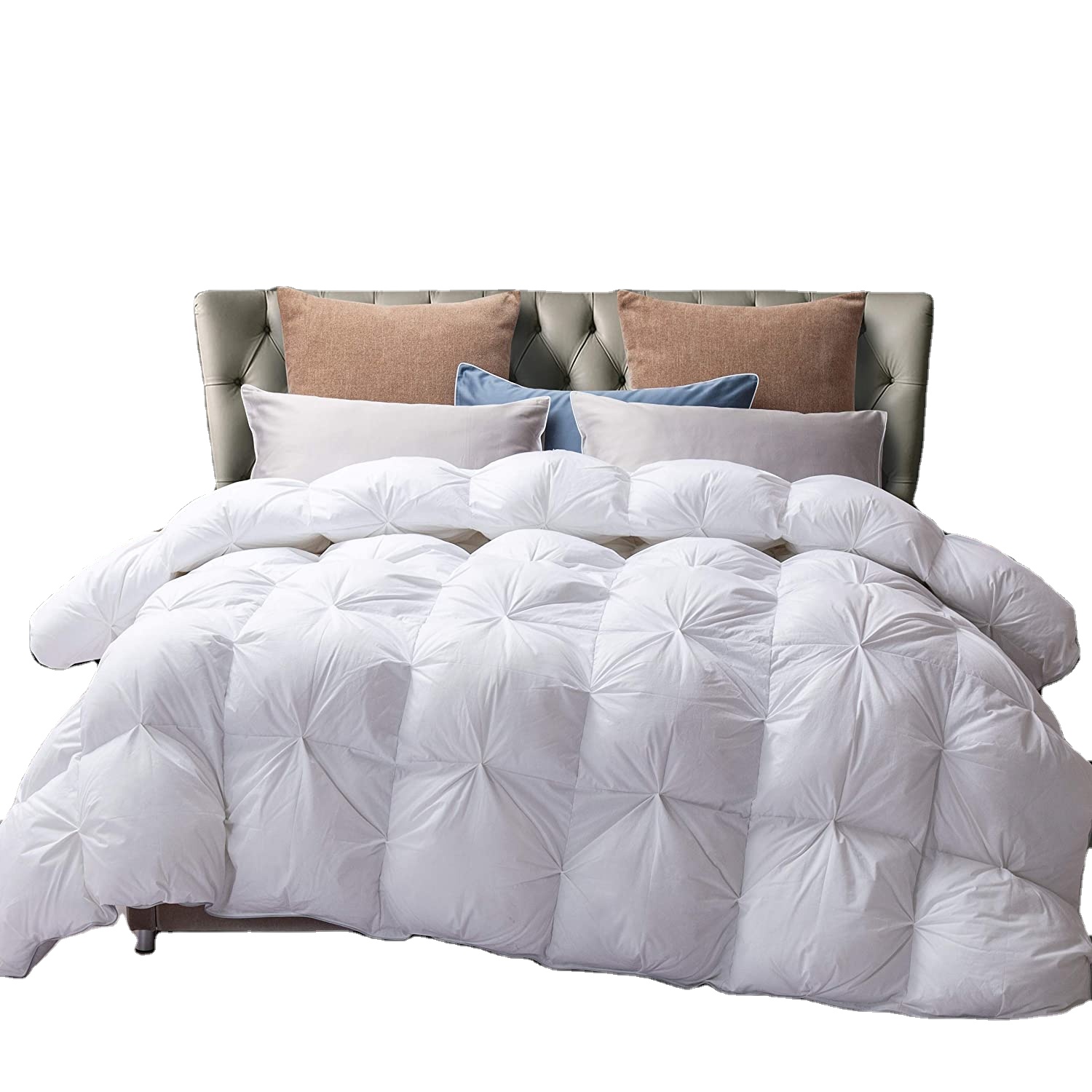 Стеганое одеяло из гусиного пуха, стеганое белое стеганое одеяло с угловыми вкладышами для всех сезонов