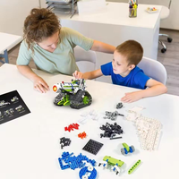 Ausma 5 en 1 STEM, Robot Programable por Control Remoto, Bloques de Construcción de Plástico ABS, 40 Piezas, Juego de Juguetes de Modelos de Robots con Control Remoto por Aplicación, Iluminación