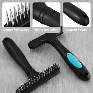 Brosse de toilettage pour poils d'animaux, peigne à poils morts pour chiens, râteau pour sous-panneaux de tapis, brosse de démêlage pour chiens - Product Image 3