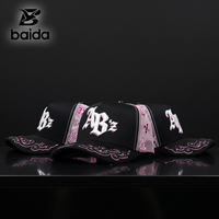 Casquette de baseball en daim avec logo brodé 3D personnalisé, puce NFC, motif SON GOD Leopard, style ethnique Bigg Baez Gorra, vente en gros