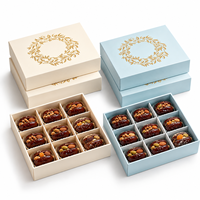 Boîte à dattes en carton rigide personnalisée, boîte d'emballage en papier de luxe avec couvercle et base pour cadeaux, desserts, vente en gros, personnalisation en usine