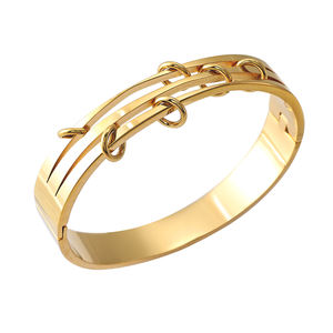Nueva moda de acero inoxidable PVD 18K plateado círculo encanto brazalete antiestrés <span class=keywords><strong>pulsera</strong></span> para mujer - Product Image 1