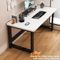 Bureau d'ordinateur rectangulaire moderne et simple en PVC poli pour chambre à coucher, bureau d'étudiant, Chine continentale