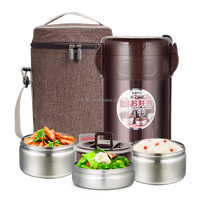 Thermos en acier inoxydable 4 couches 2,3 L isolé Bento Tiffin Boîte à lunch pour aliments chauds