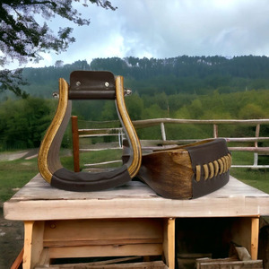 ארכובות סוסים עור בעבודת יד מלוטש עץ אלון ארכוב סוסים - Product Image 2