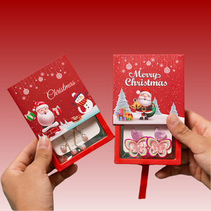 Nouvelle boîte d'emballage <span class=keywords><strong>de</strong></span> bijoux <span class=keywords><strong>de</strong></span> <span class=keywords><strong>noël</strong></span> créative père <span class=keywords><strong>noël</strong></span> PE Suspension boîte <span class=keywords><strong>à</strong></span> bijoux pour Bracelet boucle d'oreille anneau paquet - Product Image 2