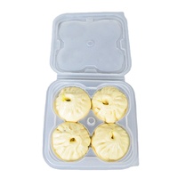 Boîte à buns vapeur de qualité supérieure à 4 compartiments, conteneur alimentaire carré jetable avec compartiments séparés pour chewing-gum, sushi, gelée