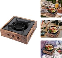 Réchaud à alcool solide carré portable moderne Mini gril de table de cuisson en bois écologique pour la maison Vieux marmite à ragoût sec