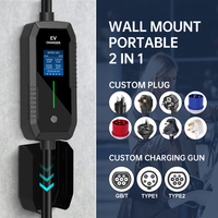 Chargeur EV portable GBT 7KW 32A pour la maison avec minuterie de retard et écran LCD pour revendeurs (vente en gros)