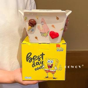 Bol en céramique Bob l'éponge et Patrick 5080, design cartoon pour enfants, pour le stockage des aliments, cadeau - Product Image 2