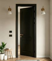 Portes en bois peintes en noir épaissies, imperméables, résistantes à l'humidité, faciles à nettoyer et résistantes à l'usure, adaptées aux salles de bain