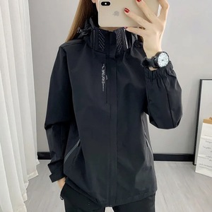 Unisex Windproof Waterproof Outdoor <b>Jacket</b> With Hood Breathable <b>Lightweight</b> For Hiking Running Spring Autumn Wear - Product Image 3