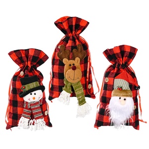 Sac <span class=keywords><strong>de</strong></span> Père <span class=keywords><strong>Noël</strong></span> en flanelle rouge sacs à cordon réutilisables Buffalo <span class=keywords><strong>Plaid</strong></span> conception 3D sacs <span class=keywords><strong>de</strong></span> <span class=keywords><strong>Noël</strong></span> pour cadeau fournitures <span class=keywords><strong>de</strong></span> décoration <span class=keywords><strong>de</strong></span> <span class=keywords><strong>Noël</strong></span> - Product Image 3