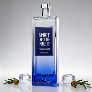 Bottiglie di Vetro Piatto Personalizzate per Liquori 250ml/500ml/1L con Logo Stampato a Colori e Tappi in Sughero per Whisky, Tequila, <span class=keywords><strong>Vodka</strong></span> - Product Image 4