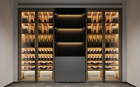 Vitrine à vin moderne en verre sur mesure, vitrine de présentation en verre pour le stockage