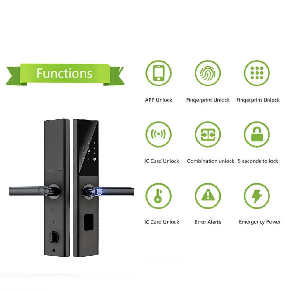 Intelligent Keyless Smart Deadbolt Lock Fingerprint Face Recognition IP SDK Compatible Cat's Eye Security Mortise Door Knob for · image 3