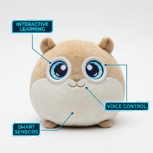 Juguete de Peluche Inteligente Redondo con Forma de Hámster ChatGPT, Ojos LED Intermitentes, Botón de Activación, Búsqueda de Información, MOQ Bajo, OEM Disponible - Product Image 6