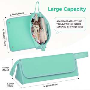 Heat-Resistant Multi-Pocket Stylish 2-in-1 Hair Tool Bag Tidy Hair Styling Tools and Makeup Essentials - Product Image 2